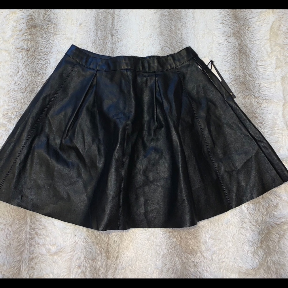 Women’s Black Faux Leather Skirt